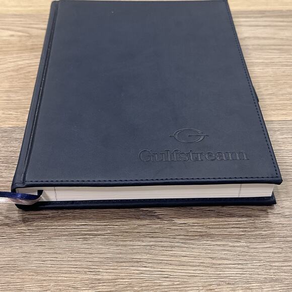 Gulfstream JournalBook NEW Large Bound Blue Leather Notebook 7” x 10” Aviation - Picture 8 of 9